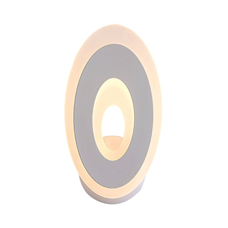Illuminazione con applique a parete disco moderno a LED acrilico Light Sconce Black/White Sconce in luce calda/bianca