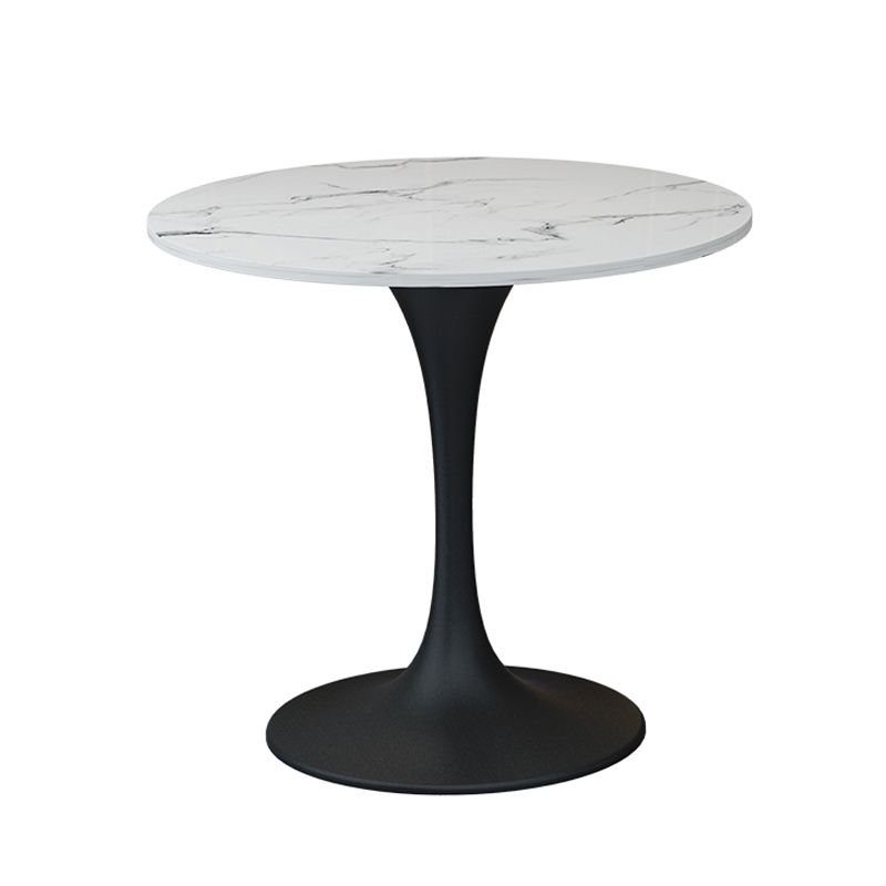 Round Dining Table Set with Padded Chairs 1/4/5 Pieces Faux Marble Dining Set for Home