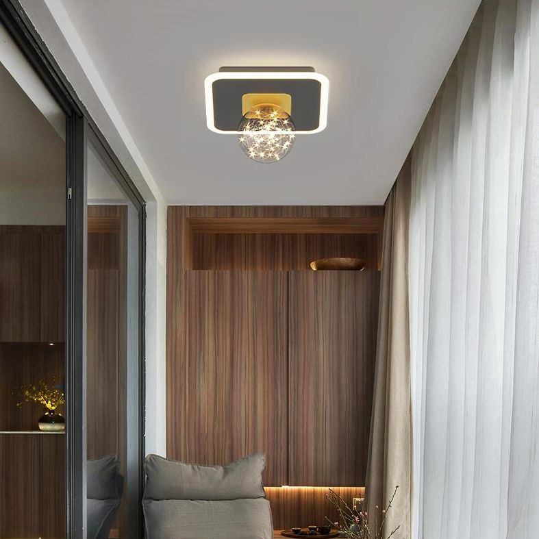 Moderner, minimalistischer, sphärischer, bündig montierter Deckenleuchter aus Glas, bündig montierter Deckenleuchter