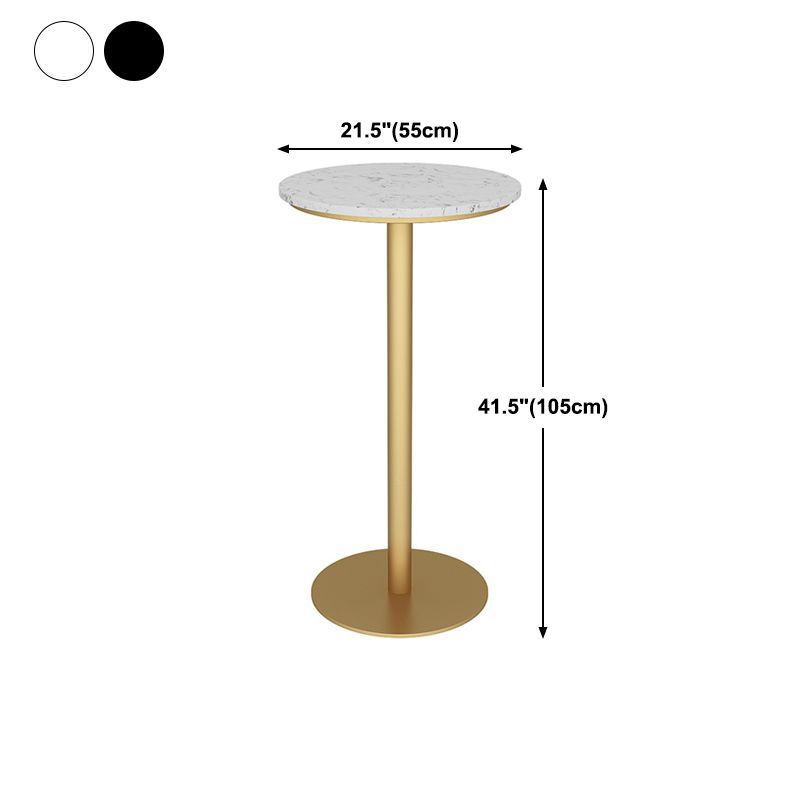Glam Style Marble Top Counter Table Gold Base Bar Table for Living Room 42-inch Height