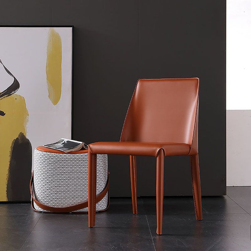 Silla auxiliar de cuero estilo diseñador para el hogar Parsons Silla de comedor con acabado mate (juego de 2)