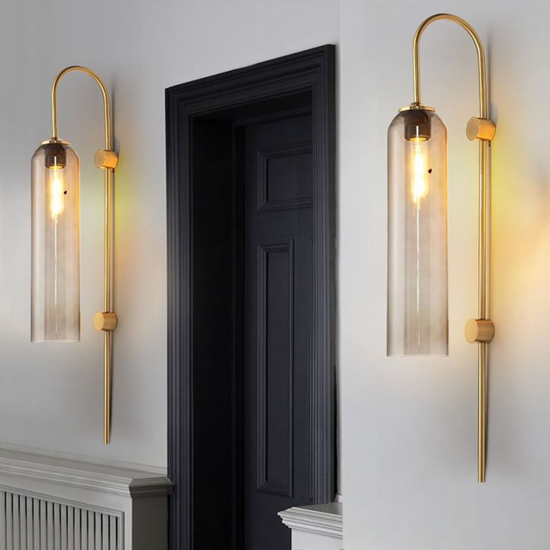 Glass Geometric Wall Mount Light Modern 1 Light Wall Mounted Light Fixture