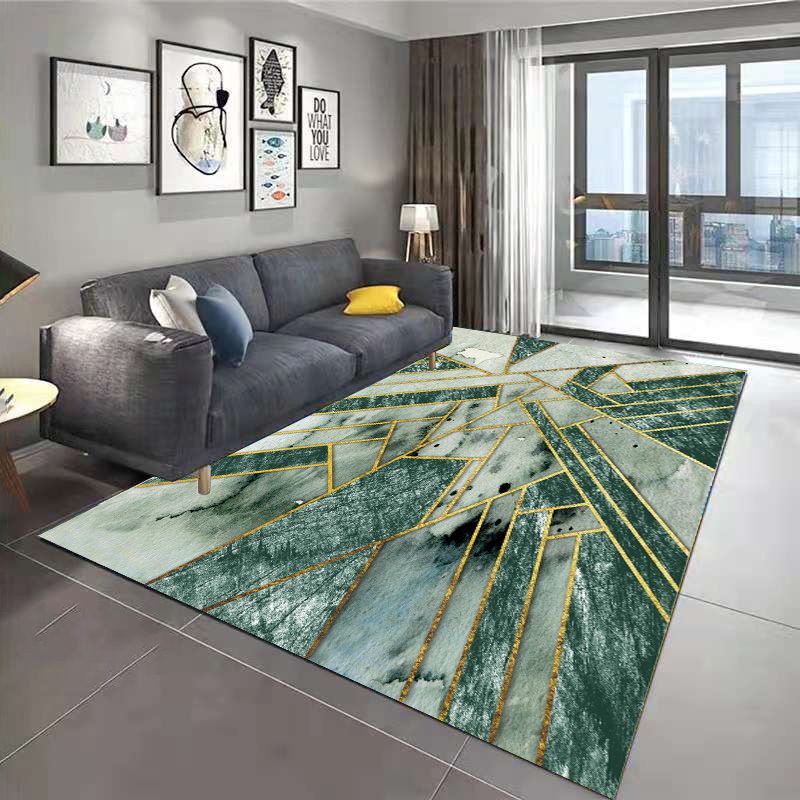 Orange Powder Modern Carpet PVC Striped Carpet Washable Carpet for Living Room