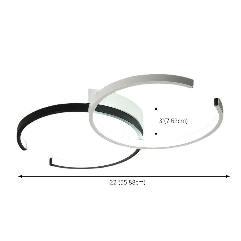 Montaje redondo de techo de techo de metal minimalista lineal semi luz semi flush.