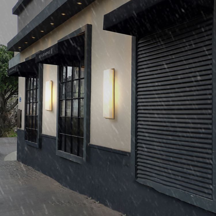 1-Light Retangular Wall Sconce Modern Simple Style LED Wall Lighting in Gold