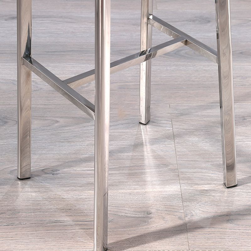 Industrial Armless Bar Stools Metal Low Back Dining Stool with Footrest