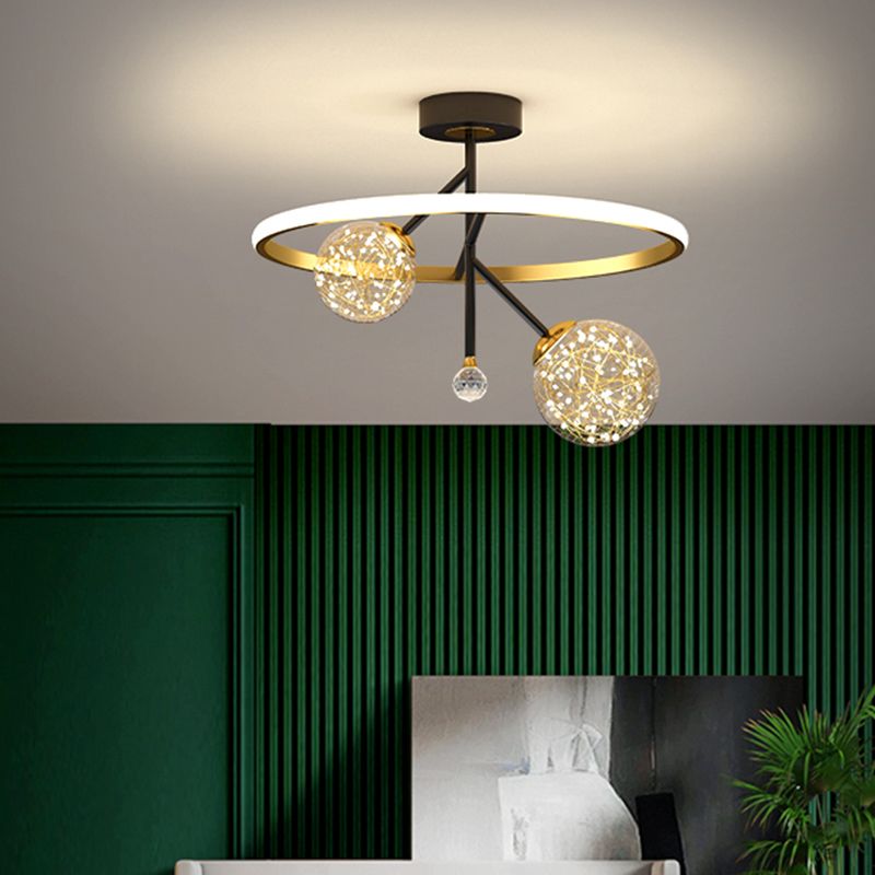 Fixations modernes de la lumière du Mont-Flush Spherical Flush Mount Ceiling Fixture