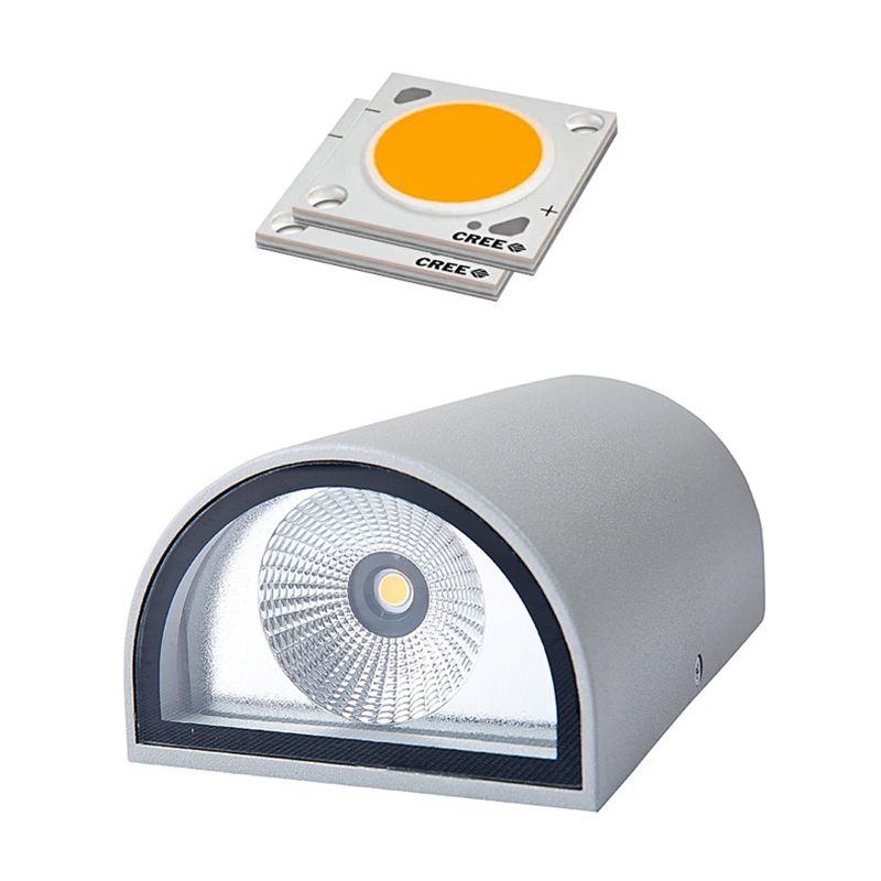 Modern Creative LED Wall Lamp Aluminium Cylindrical Waterproof Wall Light with Glass Shade