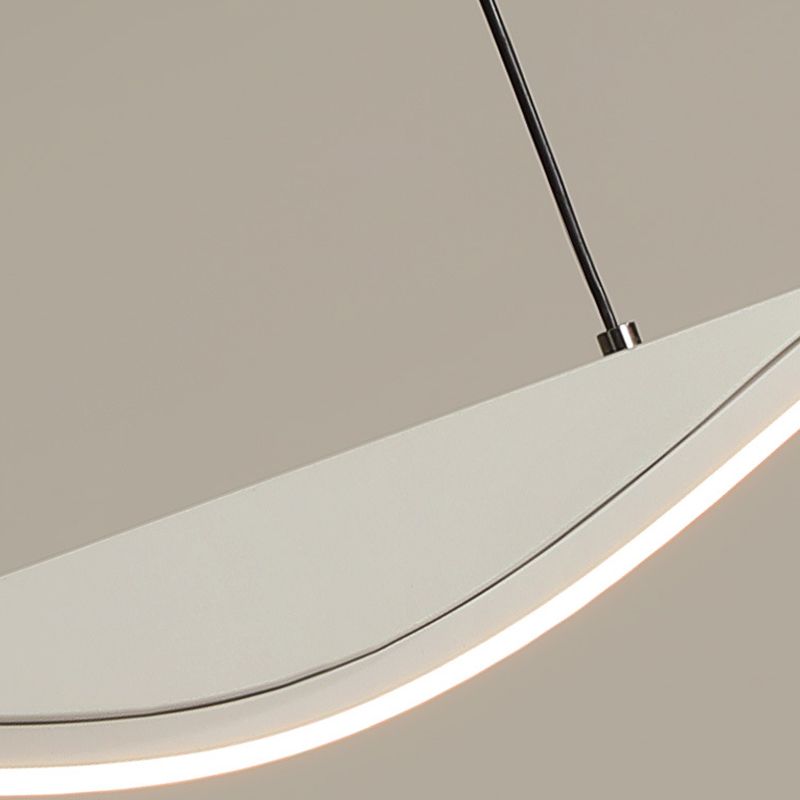 Unique Shape Hanging Lamp Modern Island Chandelier Lights in White Finish for Dining Room