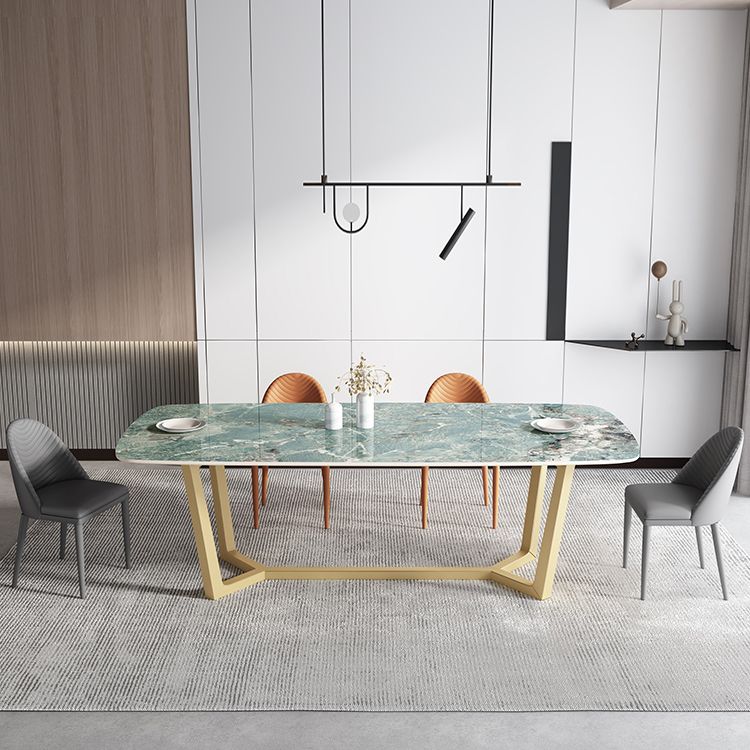 Metaal traditionele luxe rechthoek binnen tafel gesinterde stenen tafel met schroefdeksel