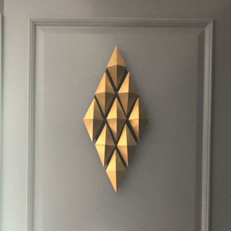 Geometrischer Schatten Metall Wandleuchte moderner Stil Multi -Leuchten Wandmontiertes Licht in Gold