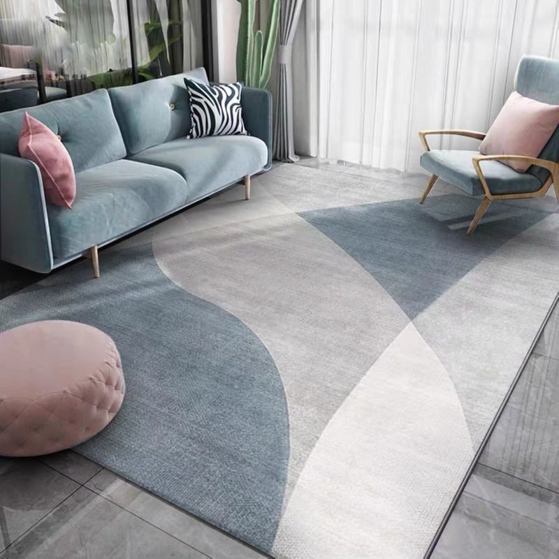 Adults Contemporary Area Carpet Stain Resistant Rectangle Rug Color Block Indoor Rug