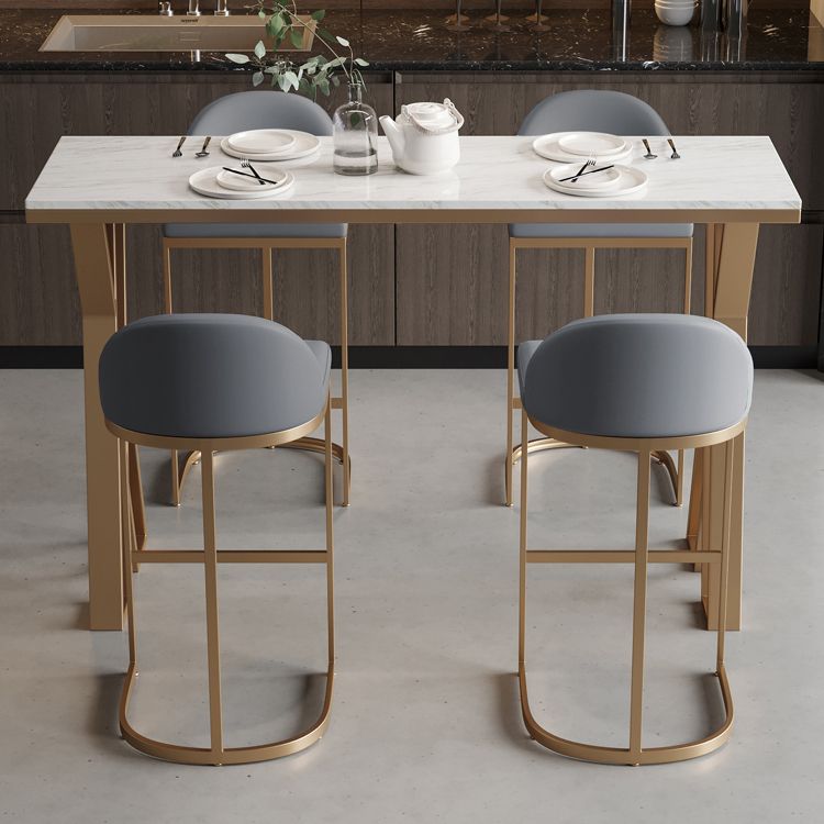 1/3/5 Pieces Bar Stool and Table Set, Glam and Rectangular for Dining Room