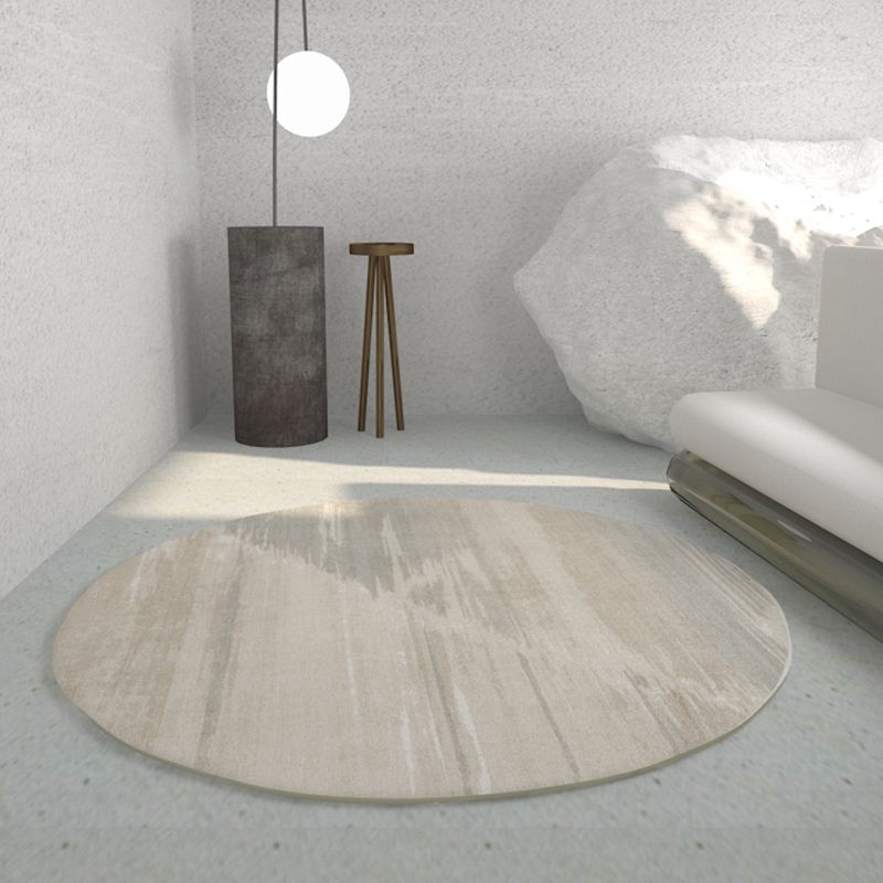 Tone abricot rond Rapier intérieur décontracté Polyester Lignes géométriques Rapis de support non glissant tapis intérieur pour le salon