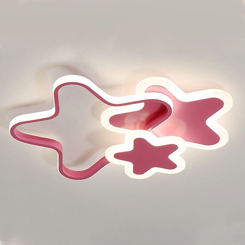 Lámpara de techo LED estrellada de acrílico, soporte empotrado de hierro lacado de estilo creativo moderno para dormitorio