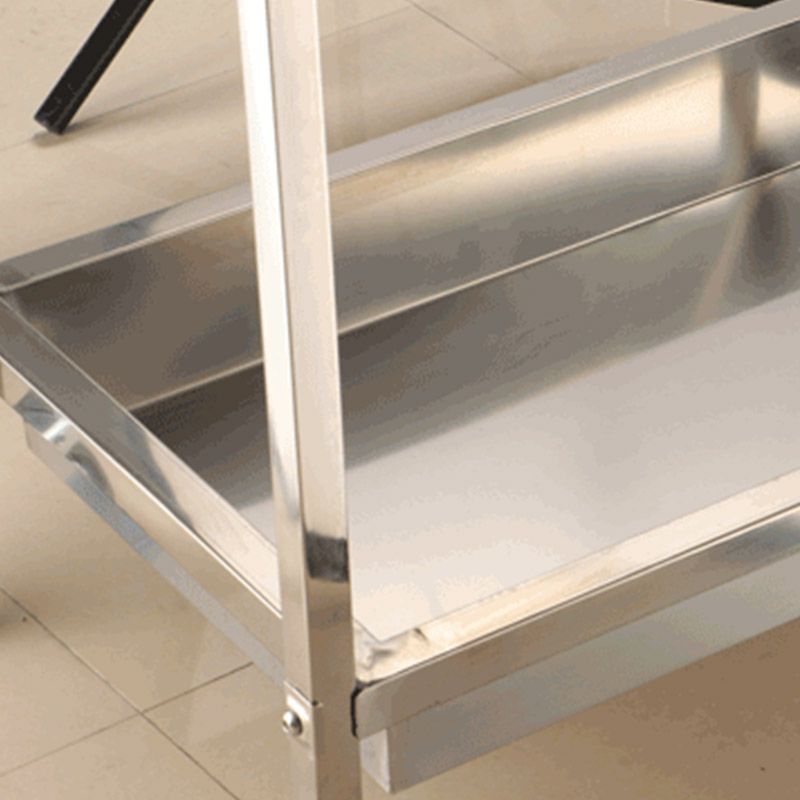 Modern Kitchen Trolley Metal Open Storage Kitchen Trolley in Silver
