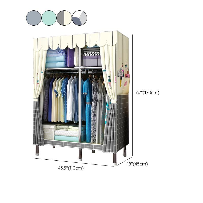 Modern Wardrobe Armoire with Legs Metal Wardrobe Cabinet with Shelves