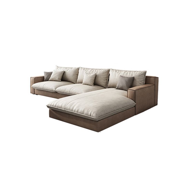 Assembled Living Room Square Arm Modular Contemporary Sofa & Chaise