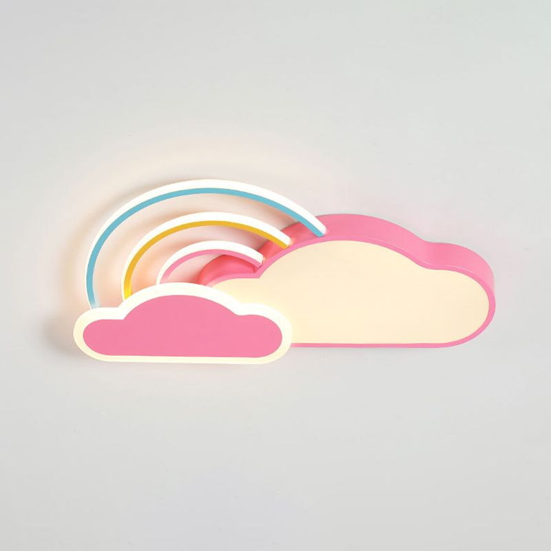 Cloud Shape Metal Flush Mount Light Kid Style 5 Lights Flush Mount Fixture