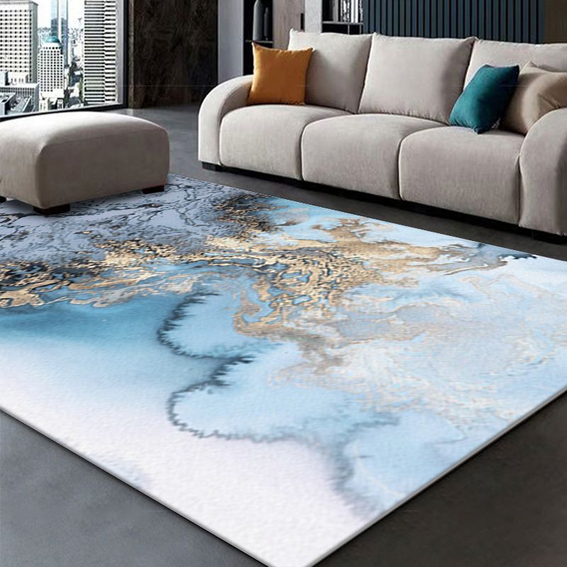 Gold Modern Carpet Polyester Graphic Carpet Non-Slip Backing Carpet Living Room