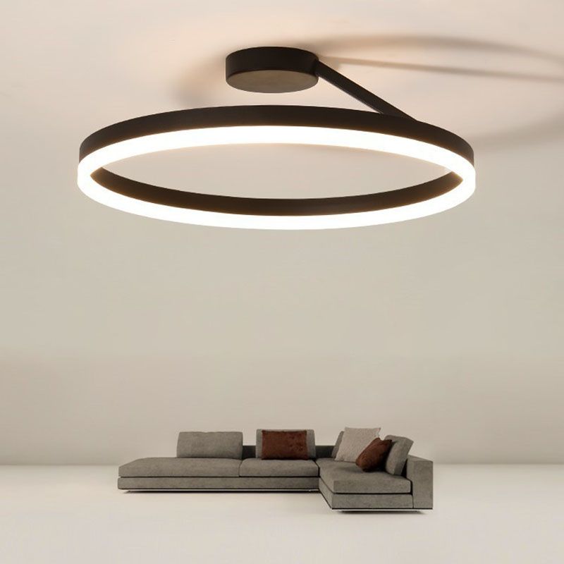 Acryl semi-inbouw verlichtingsarmaturen ovale ring moderne eenvoud slaapkamer plafond inbouwlampen