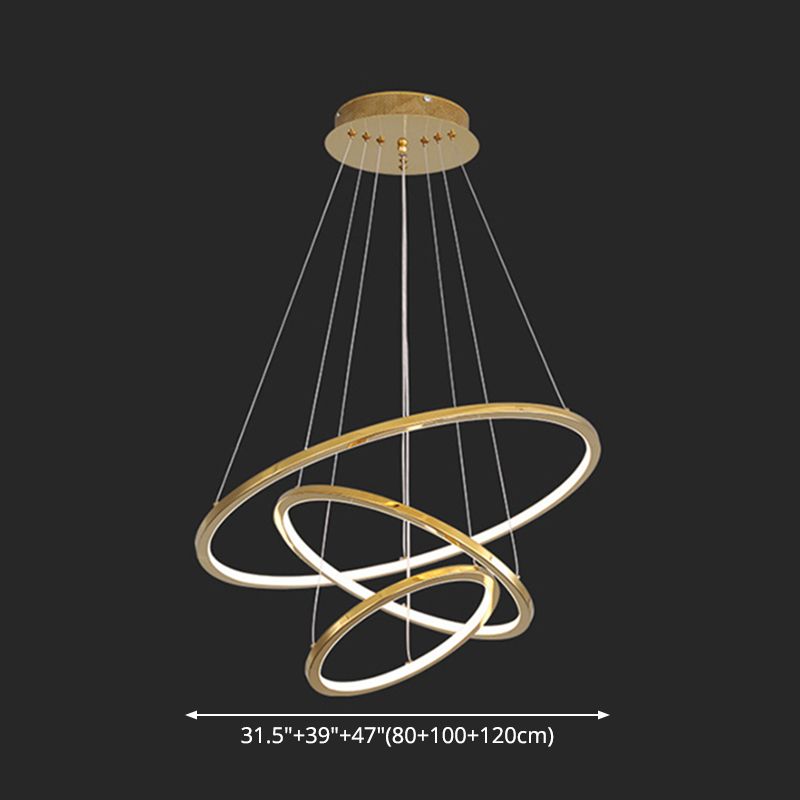 Contemporary Orbicular Chandelier Lamp Metallic Simplicity Hanging Lamp Kit for Living Room