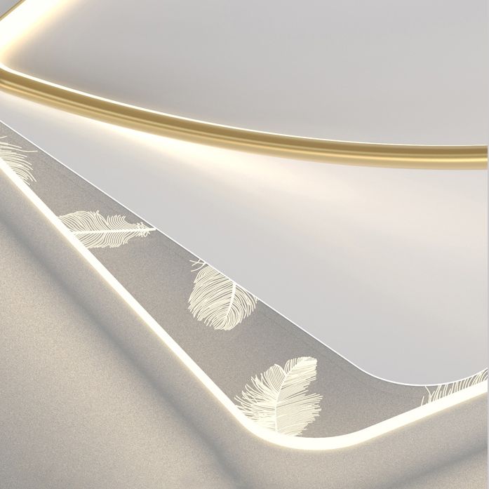 Contemporary Style Aluminum LED Flush Light Fixture Feather Ceiling Flush Mount for Bedroom