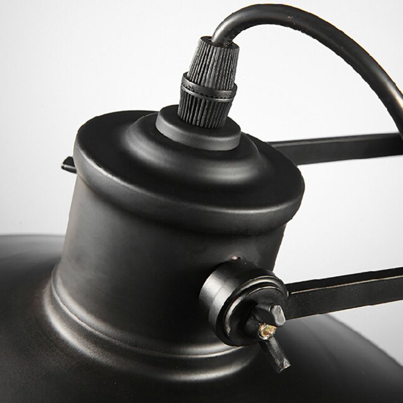 1 Light Flared Wall Mounted Light Fixture Industrial Style Metal Wall Sconce Lights in Black