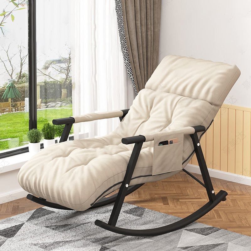Modern Upholstered Rocker Chair Metal Frame Rocker Chair for Living Room