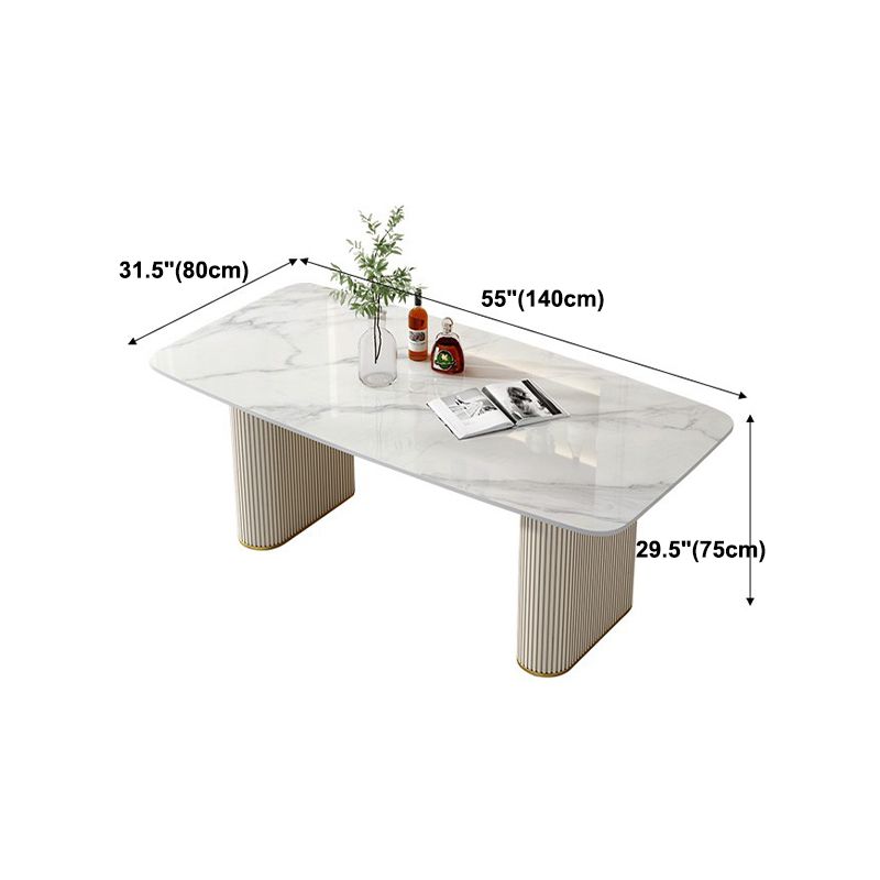 Nordic 1/2/5/6/7 Pieces Dining Set Rectangle Table and Leather Chairs Dinette Set