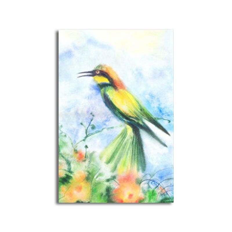 Birds and Flower Blossom Painting Farmhouse Textured Dining Room Canvas Wall Art