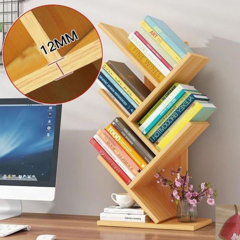 Closed Back Contemporary Style Bookshelf Wood Bookcase for Home