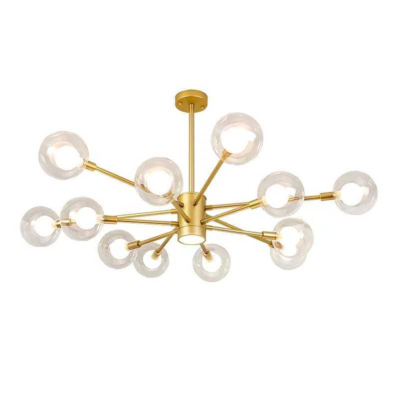 Luz de lámpara de lámpara múltiple contemporánea lámpara de lámpara de vidrio colgante de vidrio para cafetería