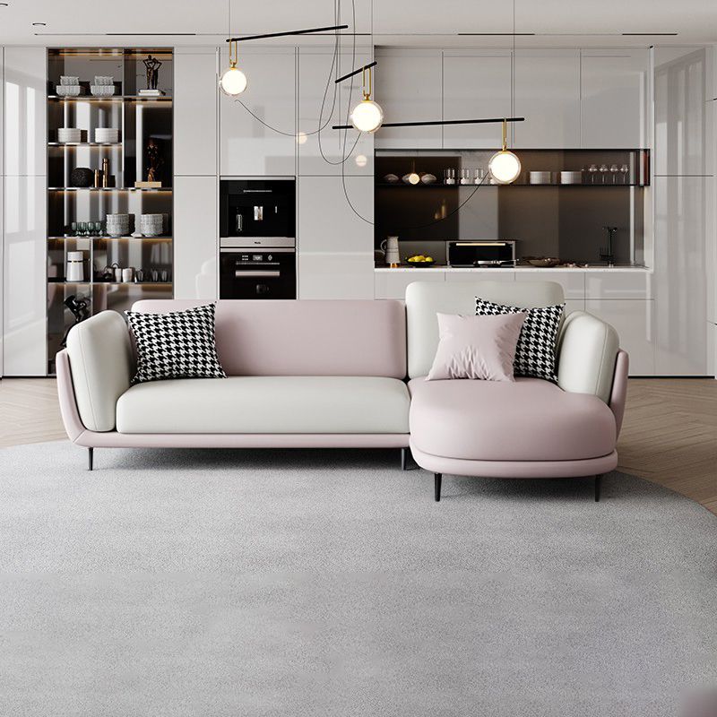 37.8 " H Faux Leather Flared Arm Sofa & Chaise for Living Room