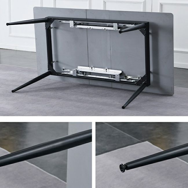 Kitchen Modern Sintered Stone Top Dinette Set with Removable Leaf Dining Room Furniture