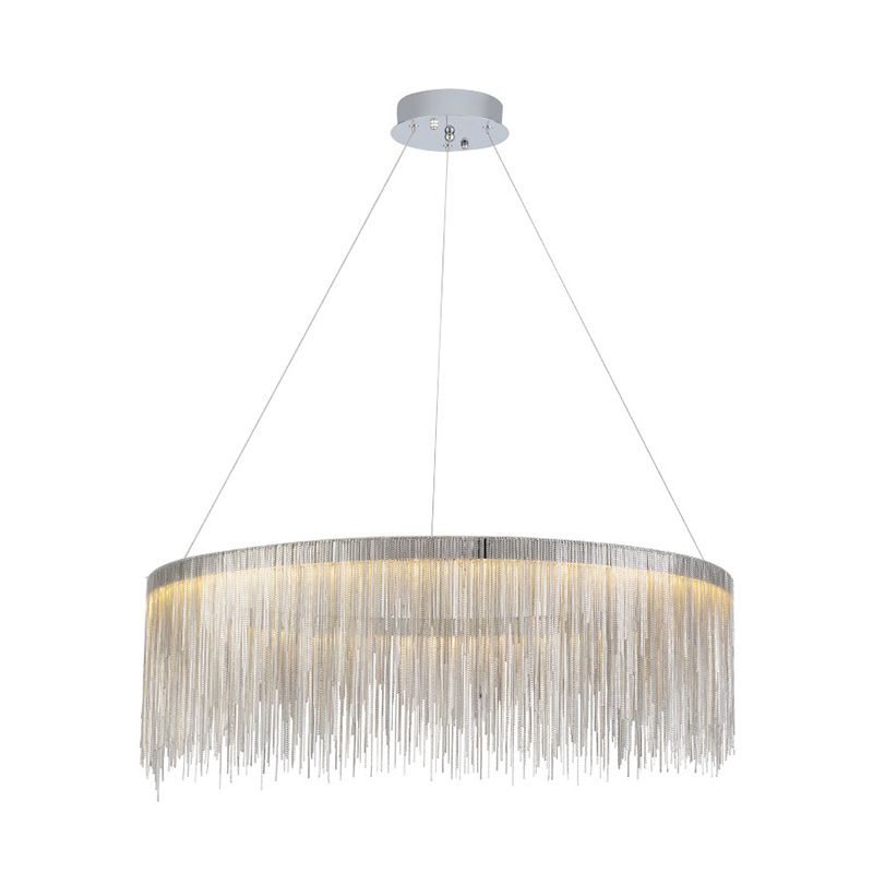 Round Aluminium Hanging Ceiling Pendant Fixtures 1-Light Modern Style Led Pendant Lamp
