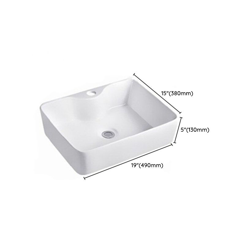 Rectangular and Round Vessel Sink in white with No Craftsmanship Basin Sink