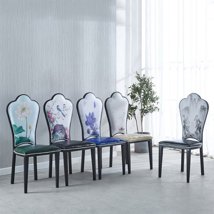 Contemporary Style Side Chair Metal Dining Room Chair for Kitchen