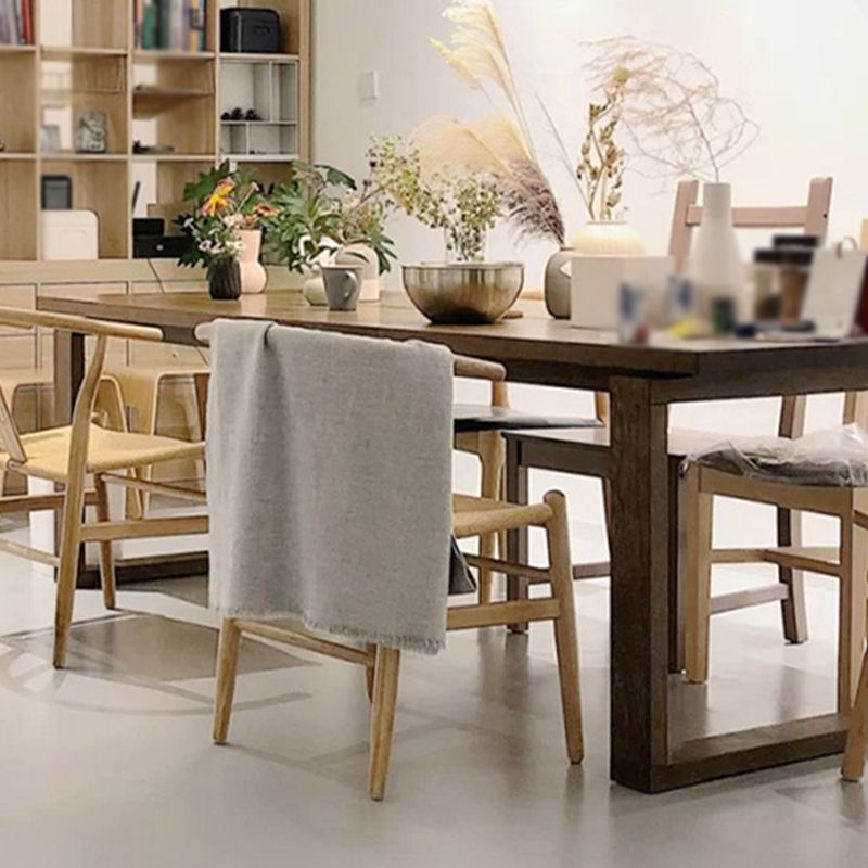 Modern Solid Wood Table for Restaurant Rectangle Table with Sled Base