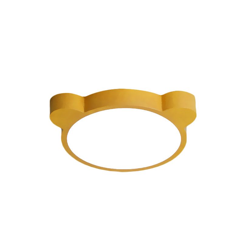 Cartoon-Bärenkopf-Eisen-Unterputz-LED-Beleuchtung in der Nähe der Decke in Schwarz/Weiß/Rosa für Kinderzimmer