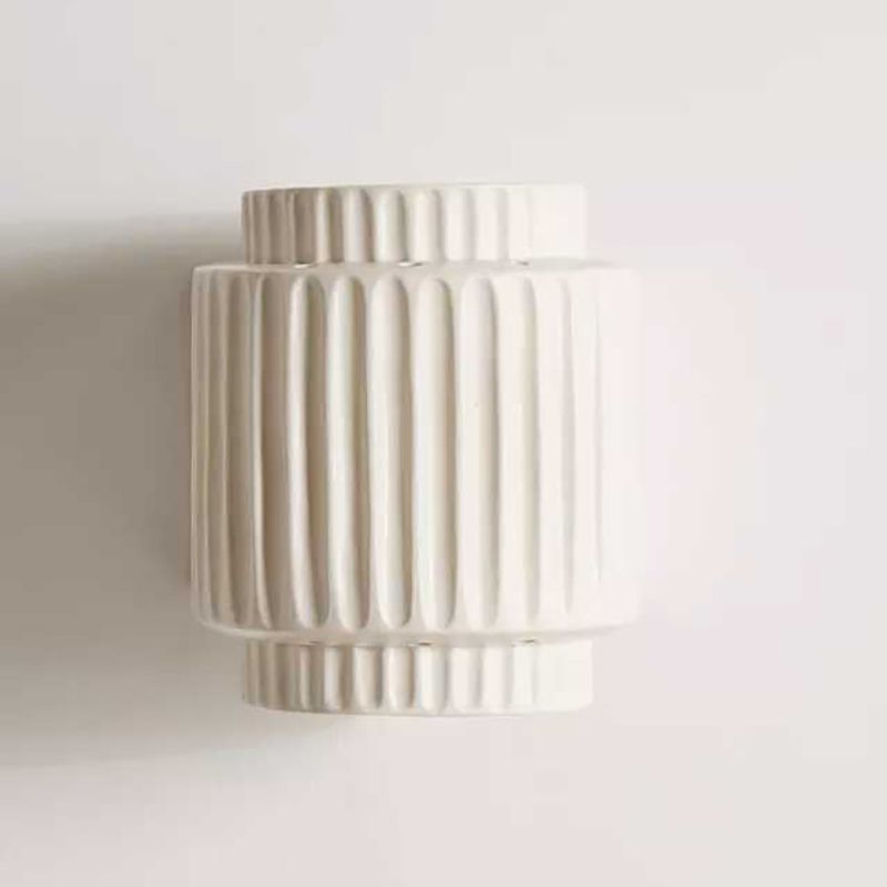 Resin Shade Wall Lamp Modern Style White Shape Wall Mounted Lighting for Bedroom