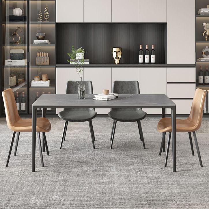 Contemporary Dining Table Set 1/4/5/7 Pcs Rectangle Dining Table with Armless Chairs