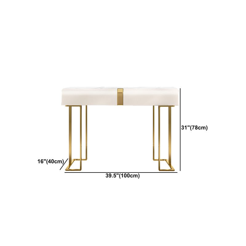 Glam Slate Top Makeup Vanity Desk with Drawer, Beige Dressing Table