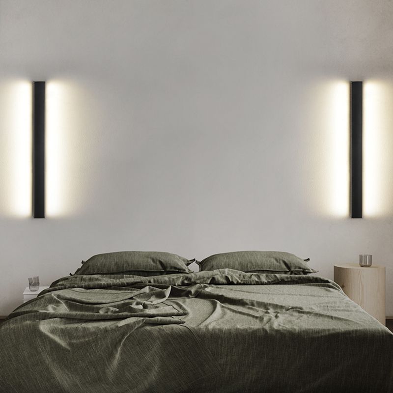 Linearer Wandleuchte moderne Metall 1 Lichtwand montieren Licht in Schwarz