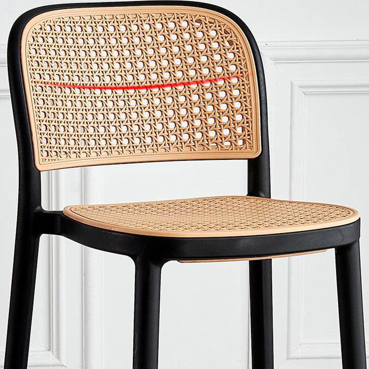 Modern Backrest Armless Counter Stool Plastic Hight Stool for Coffee Shop