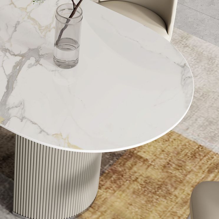 Contemporary 1/2/5/7 Pieces Dining Room Table Set Oval Shape Dining Table Set with Chair