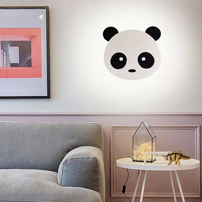 Nordic Style Iron Wall Light Panda Shape Wall Lamp for Children's Room