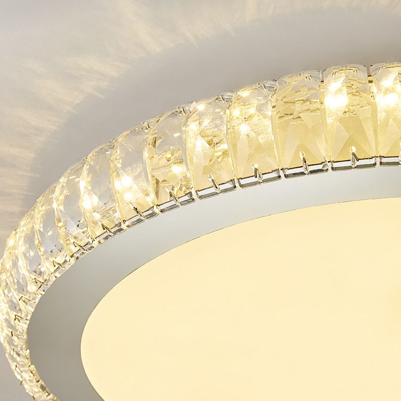 Circular Flush Mount Lighting Modern Crystal 1 Light Flush Light Fixture