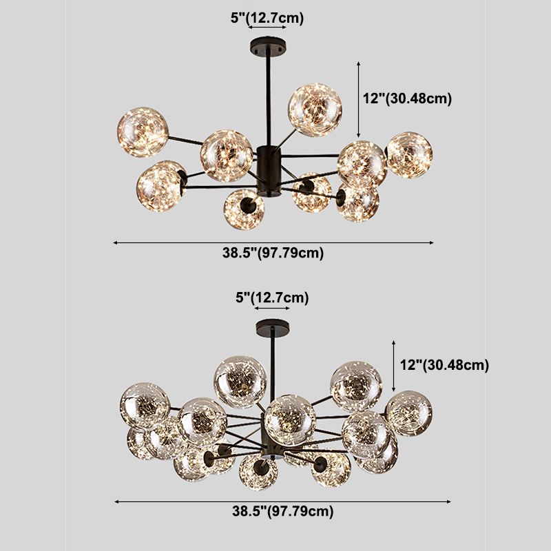 Kugeln Kronleuchter zeitgenössischer Kronleuchter Glas Multi -Leuchten hängen Leuchten