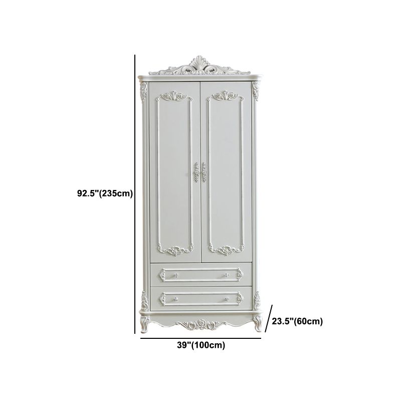 French Country Wardrobe Solid Wood Wardrobe Closet with Cloth Rod